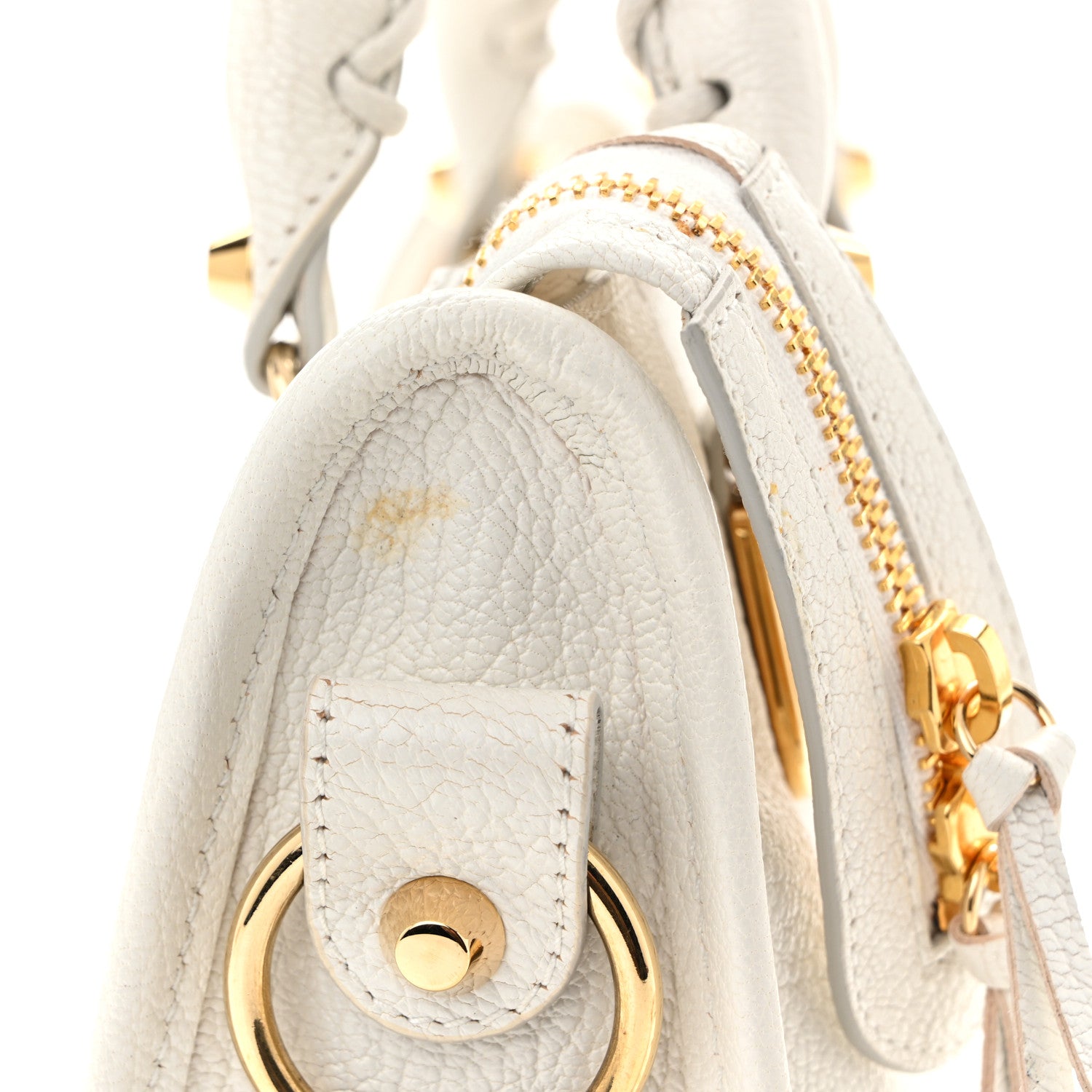 Balenciaga Chevre Gold Metallic Edge Hardware Mini City White 12 of 13