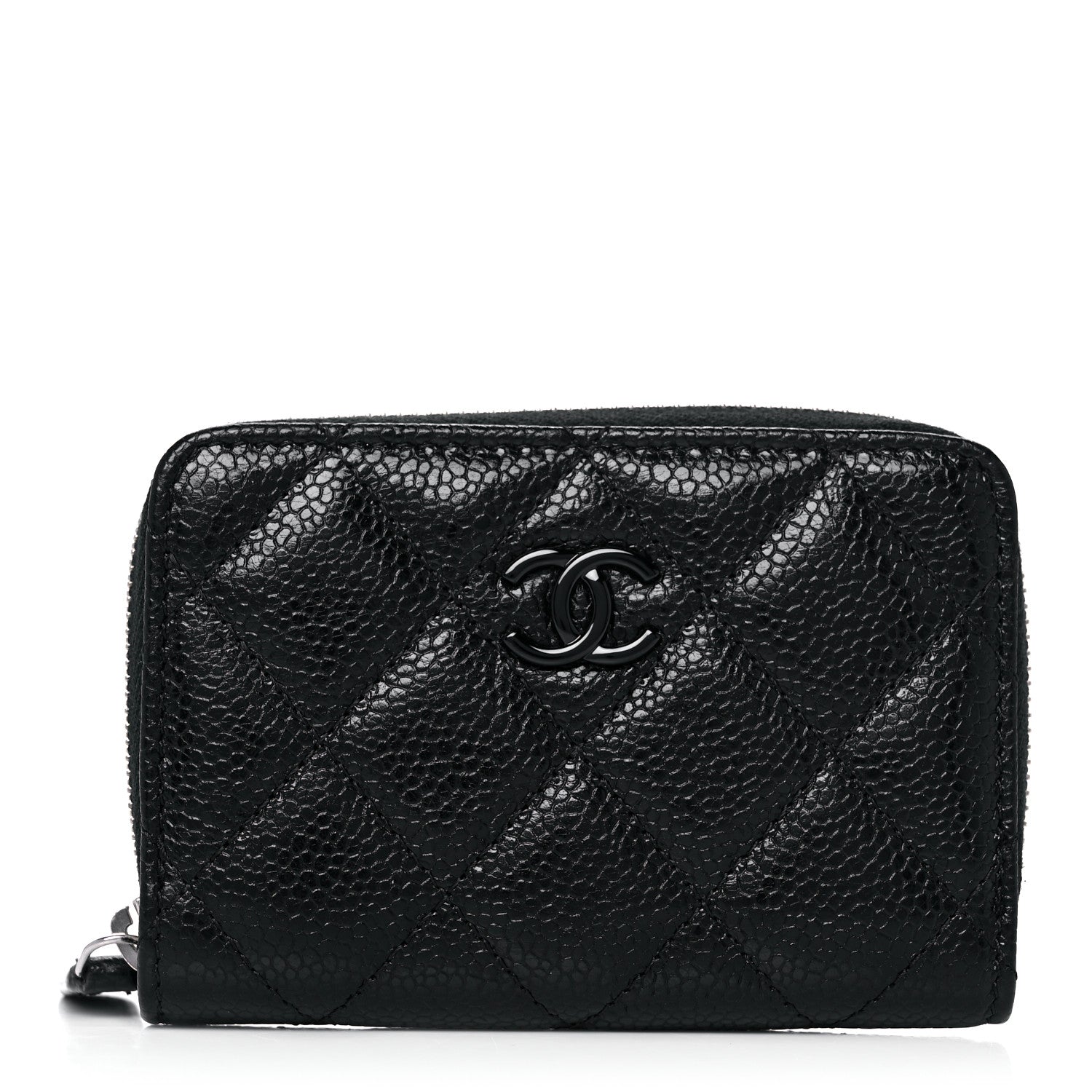 Chanel Caviar Quilted Zip Coin Purse Black 1 of 10