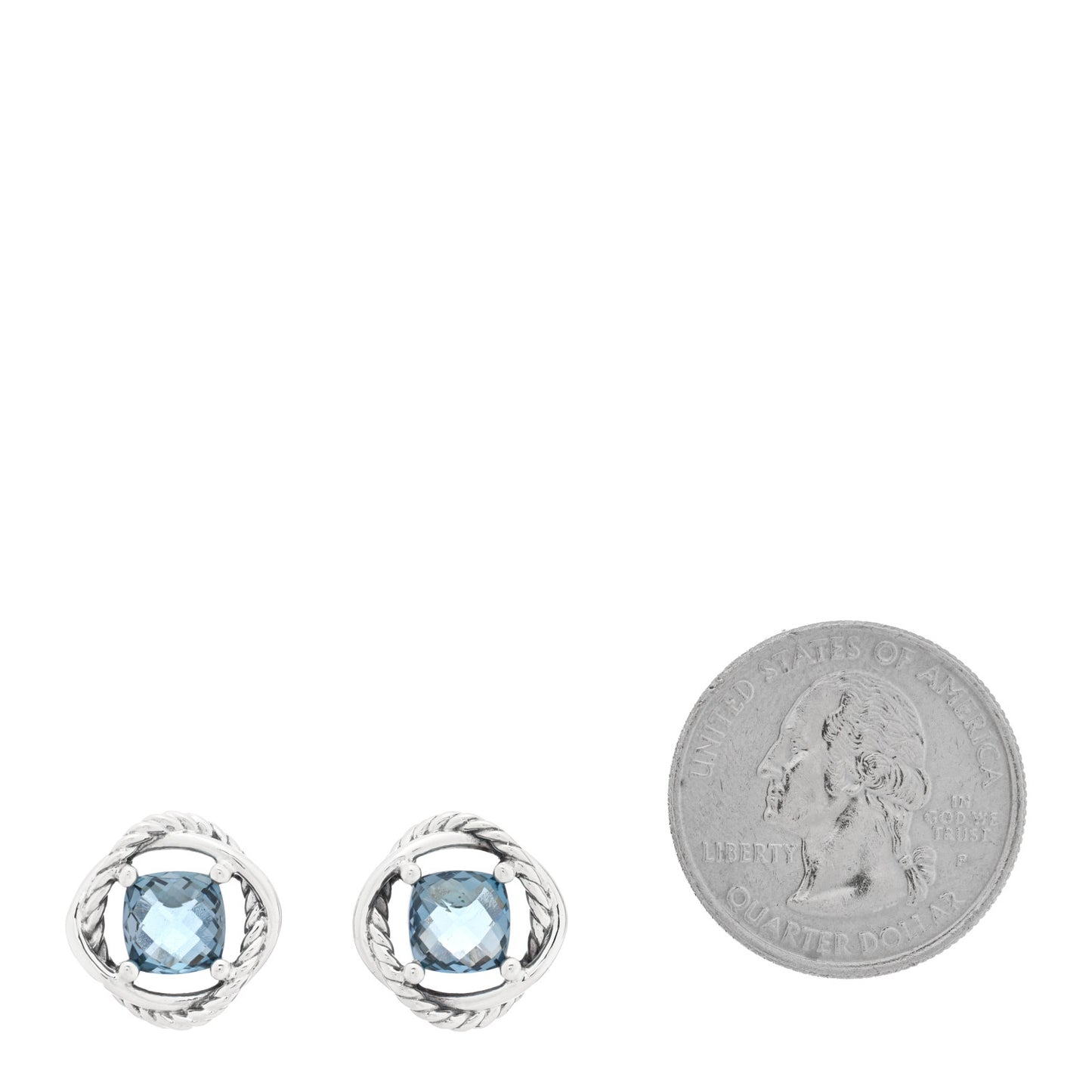 Sterling Silver Hampton Blue Topaz 7mm Infinity Earrings