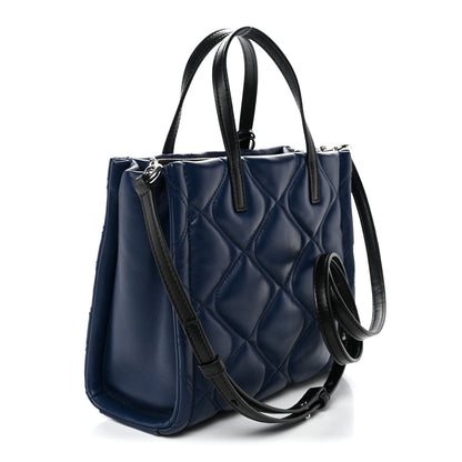 Marc Jacobs Lambskin Quilted Mini Grind Tote Bag Azure Blue 3 of 10