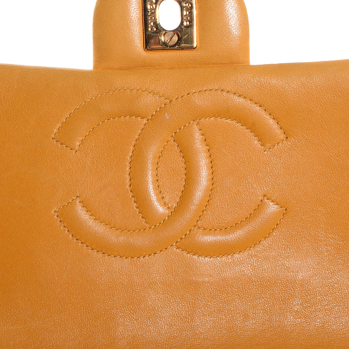Lambskin Quilted Backpack Mango