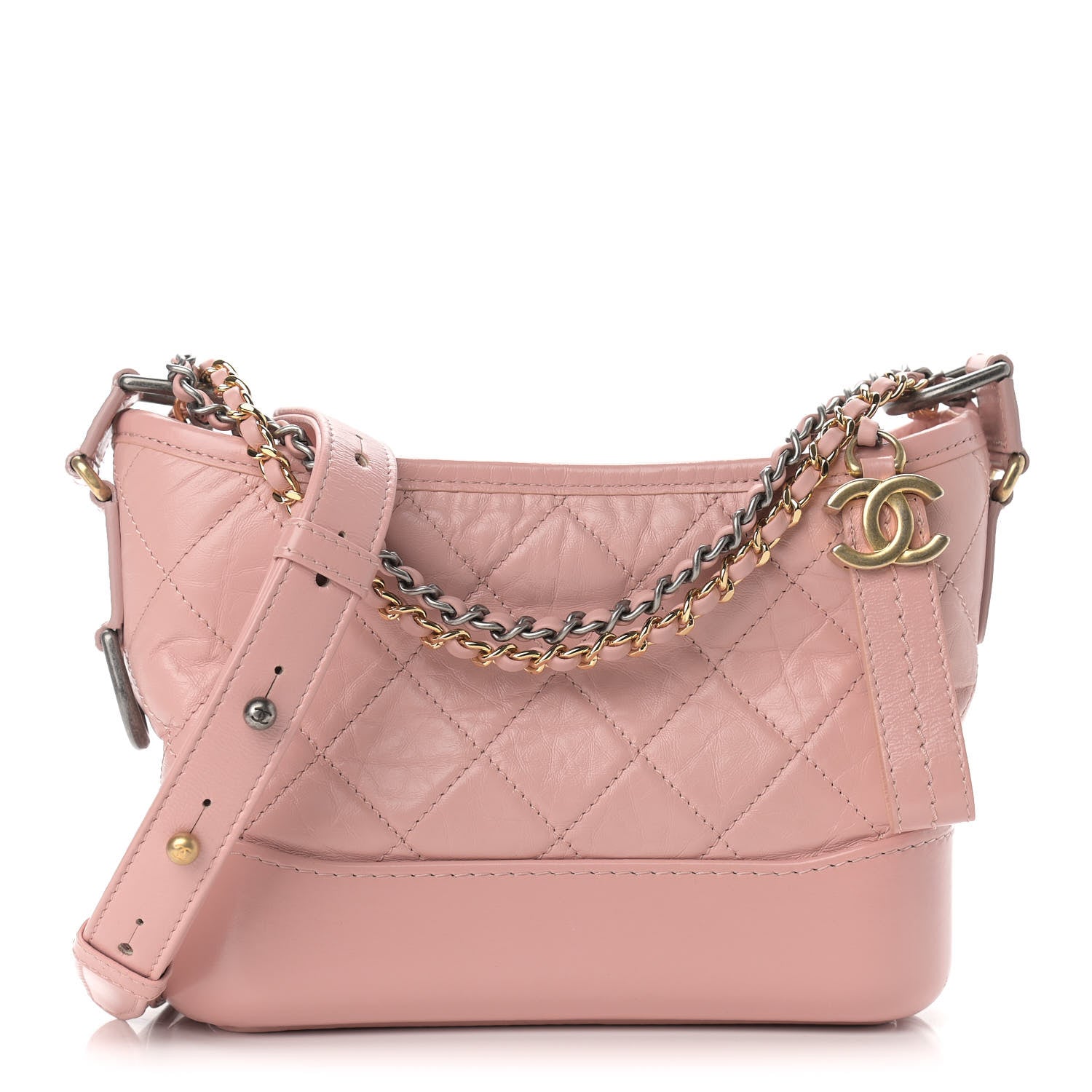 Chanel Aged Calfskin Quilted Small Gabrielle Hobo Pink 1 of 9