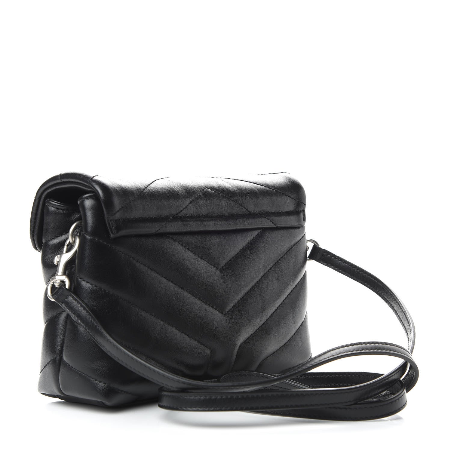 Saint Laurent Calfskin Y Quilted Monogram Toy Loulou Crossbody Bag Black 3 of 9