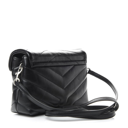 Saint Laurent Calfskin Y Quilted Monogram Toy Loulou Crossbody Bag Black 3 of 9