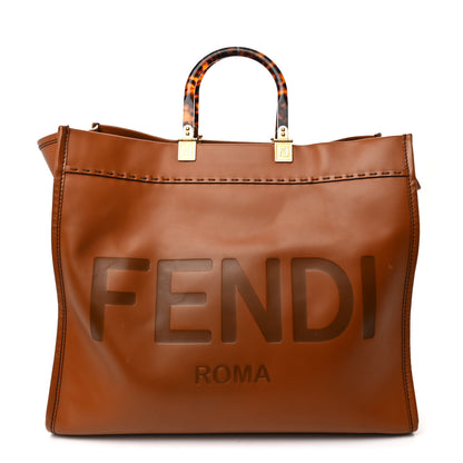 Fendi Vitello King Plexiglass Large Fendi Sunshine Shopper Tote Cuoio 1 of 11