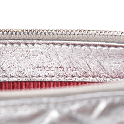 Chanel Metallic Lambskin Calfskin Quilted Small Gabrielle Clutch With Chain Silver 9 of 13