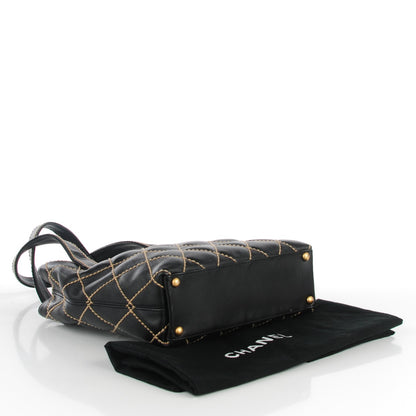 Chanel Calfskin Contrast Stitch Surpique Tote Black 4 of 7