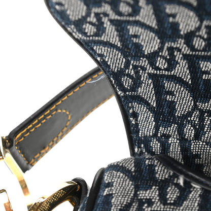 Christian Dior Monogram Double Saddle Bag Navy Blue 10 of 10