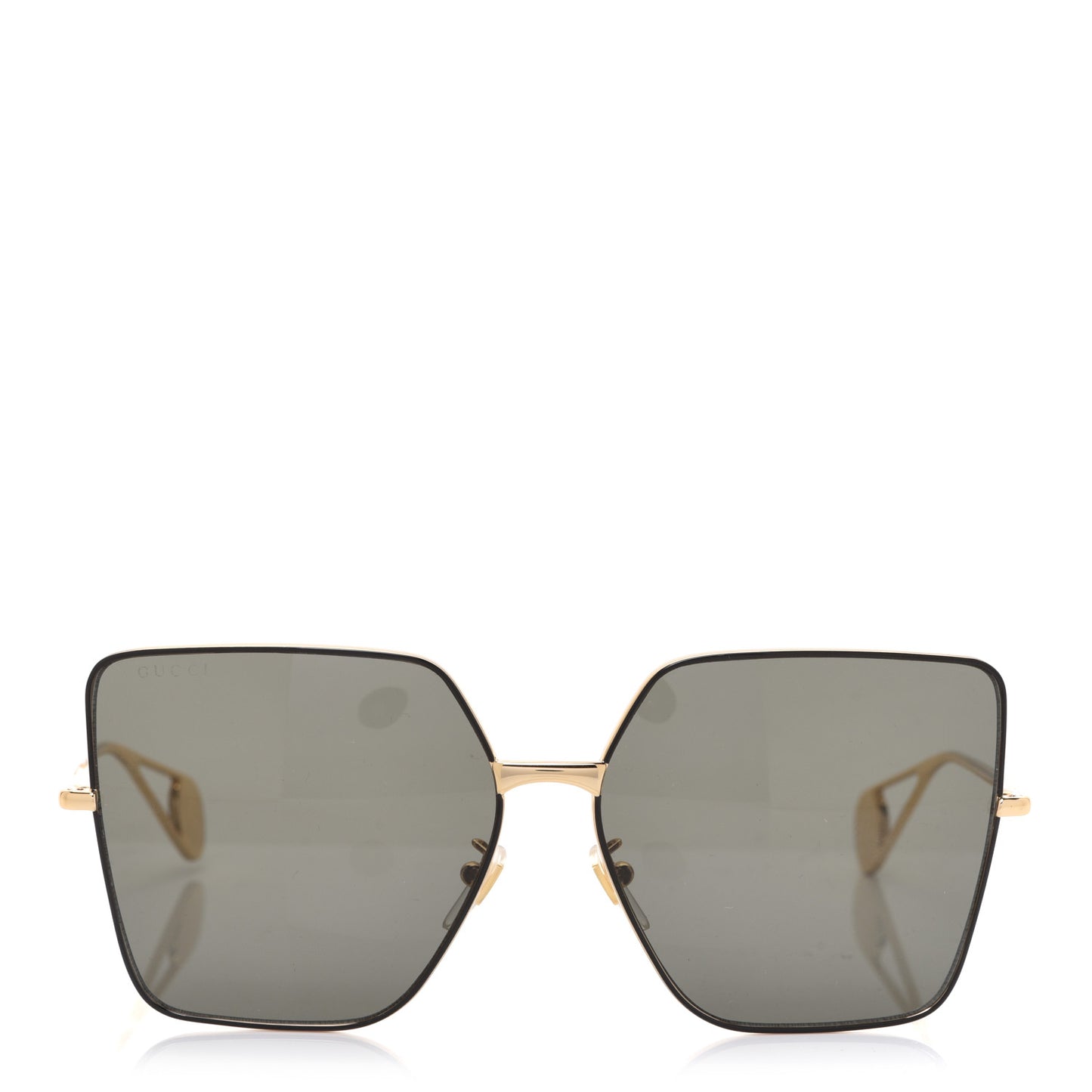 Square Frame GG0436S Sunglasses Black Gold