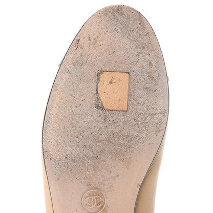 Chanel Lambskin CC Cap Toe Ballerina Flats 35 Beige Black 8 of 10