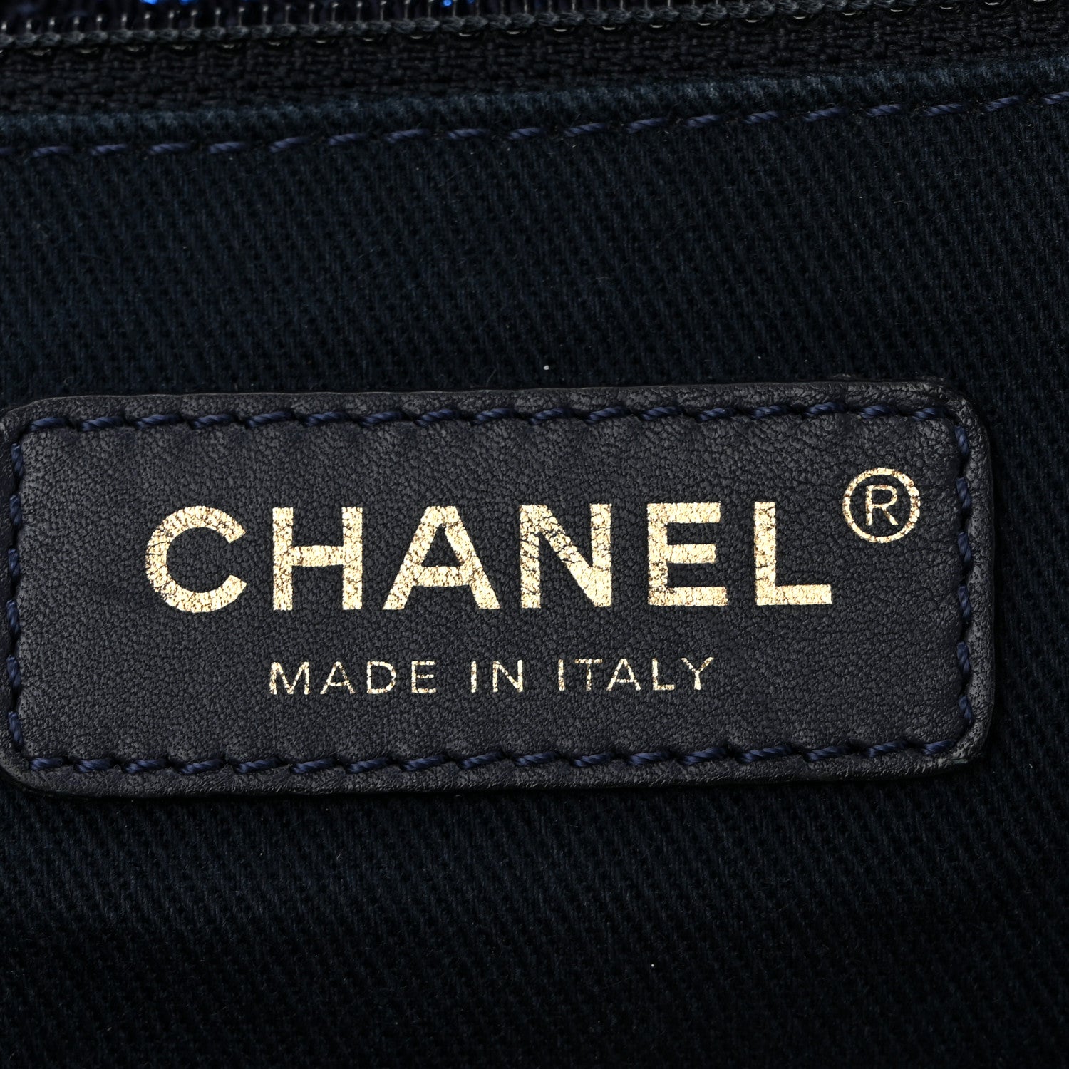 Chanel Lurex Canvas Medium Deauville Tote Navy Blue 6 of 10