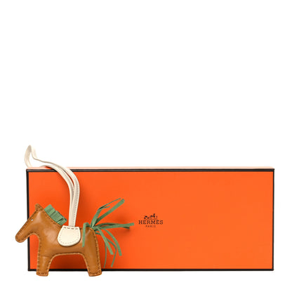 Hermes Milo Lambskin Grigri Rodeo Horse Bag Charm PM Sesame Vert Criquet Craie 4 of 4