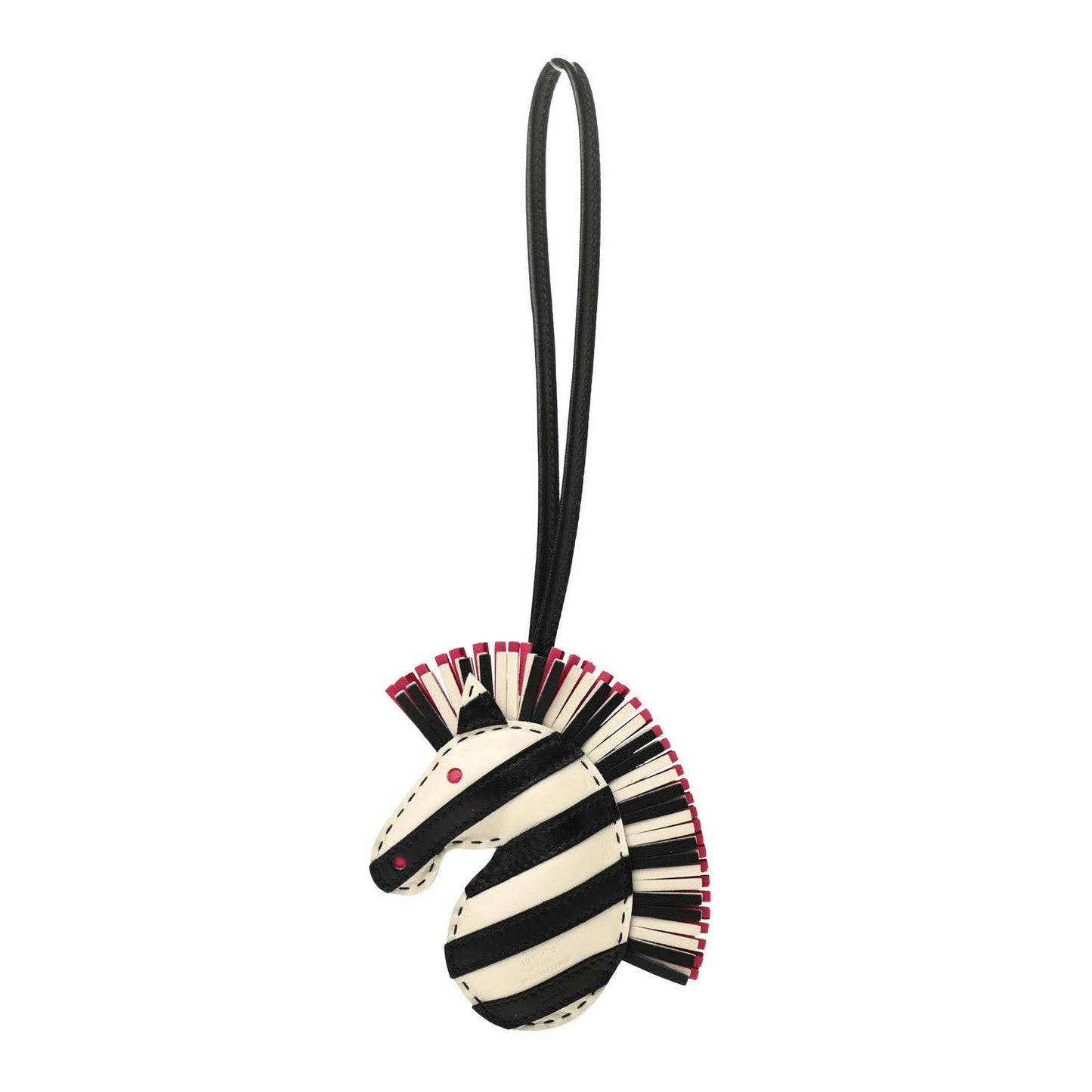 Milo Lambskin Geegee Savannah Bag Charm Craie Black Rose Mexico
