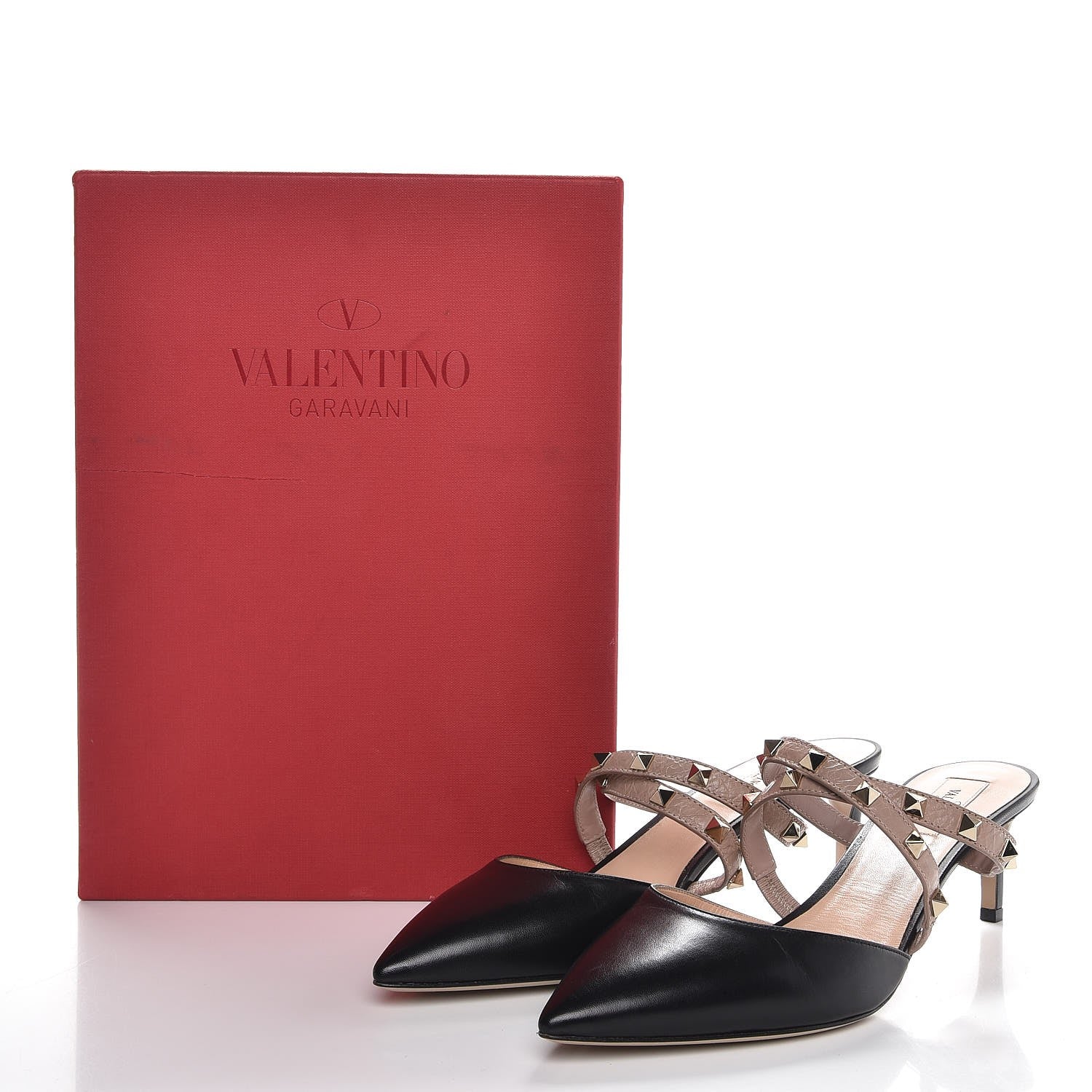 Valentino Garavani Nappa Rockstud Criss Cross 55mm Mules 40 Black Poudre 8 of 8