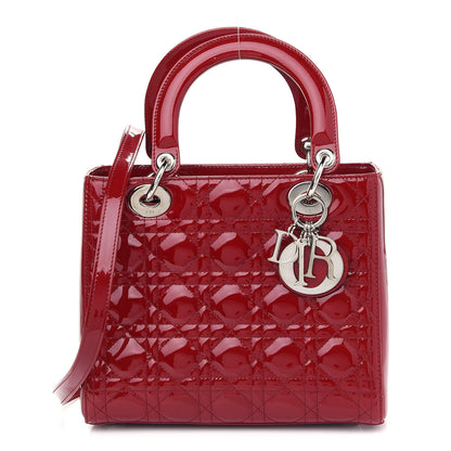Christian Dior Patent Cannage Medium Lady Dior Red 1 of 10