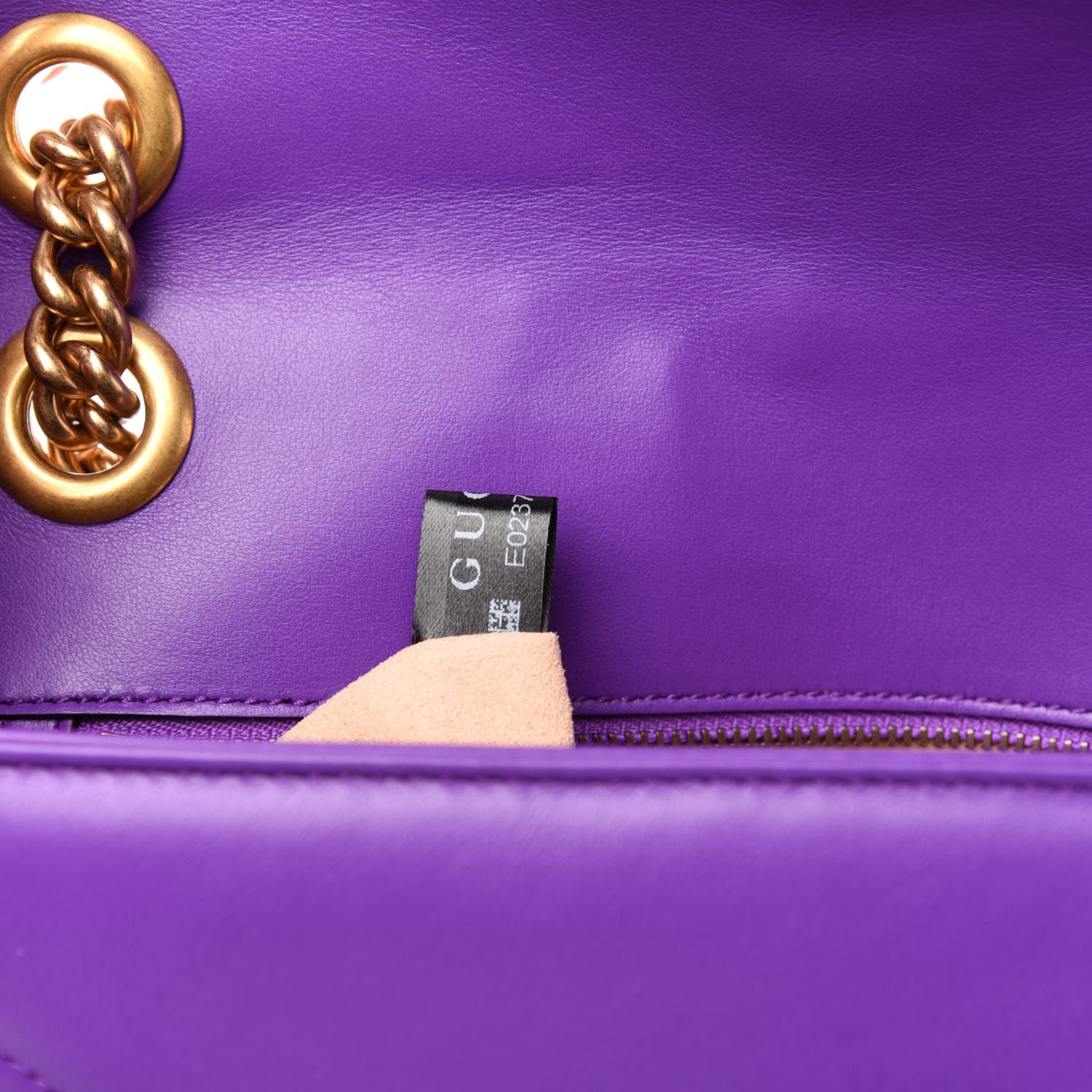 Gucci Calfskin Matelasse Small GG Marmont Shoulder Bag Shine Purple 9 of 15