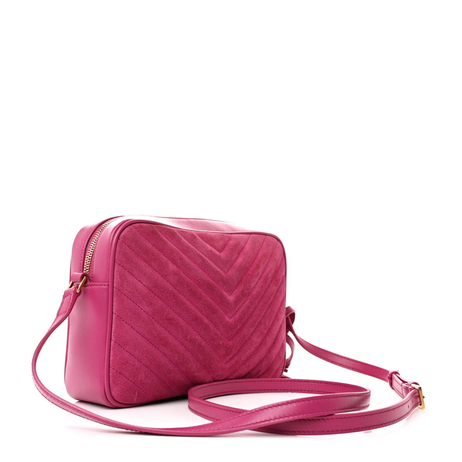 Saint Laurent Suede Matelasse Monogram Lou Camera Bag Rose 3 of 11