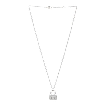 Hermes 18K White Gold Diamond Constance Amulettes Pendant Necklace 3 of 6