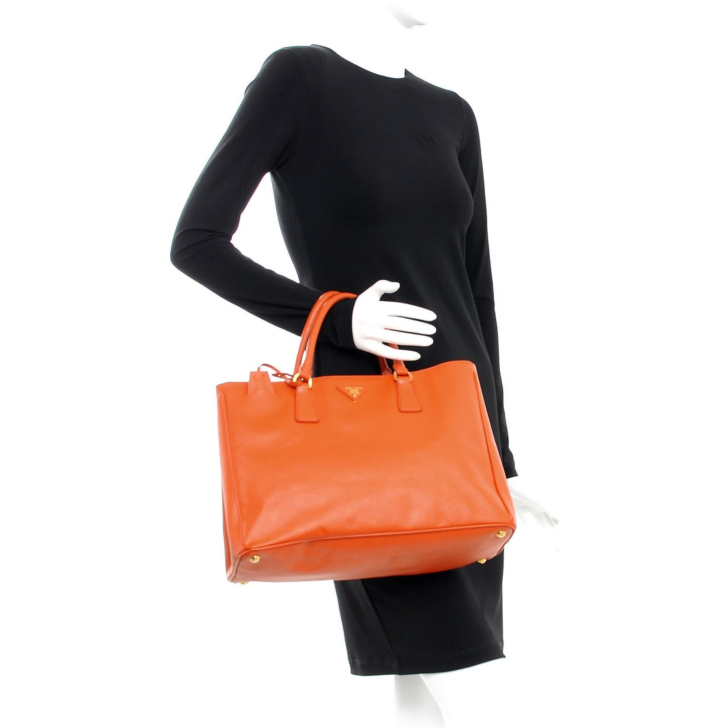 Saffiano Lux Large Tote Papaya