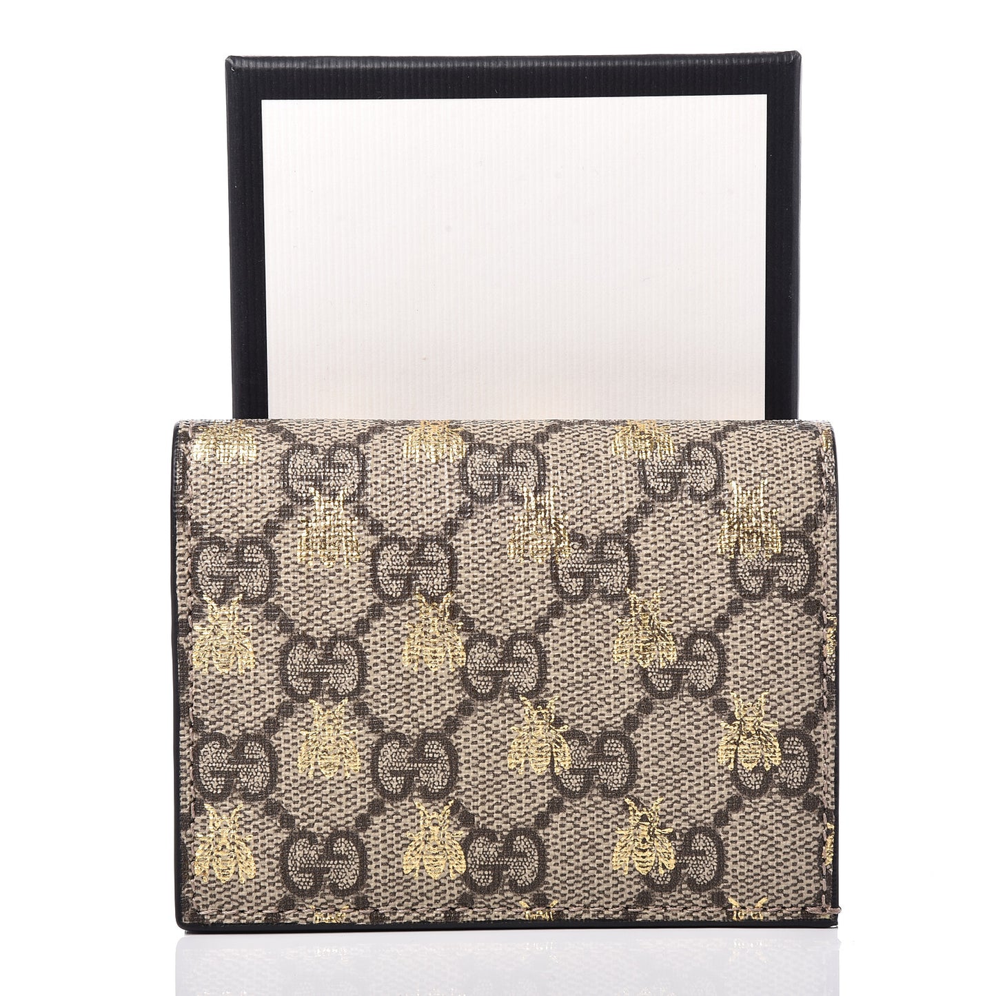 GG Supreme Monogram Bee Print Card Case