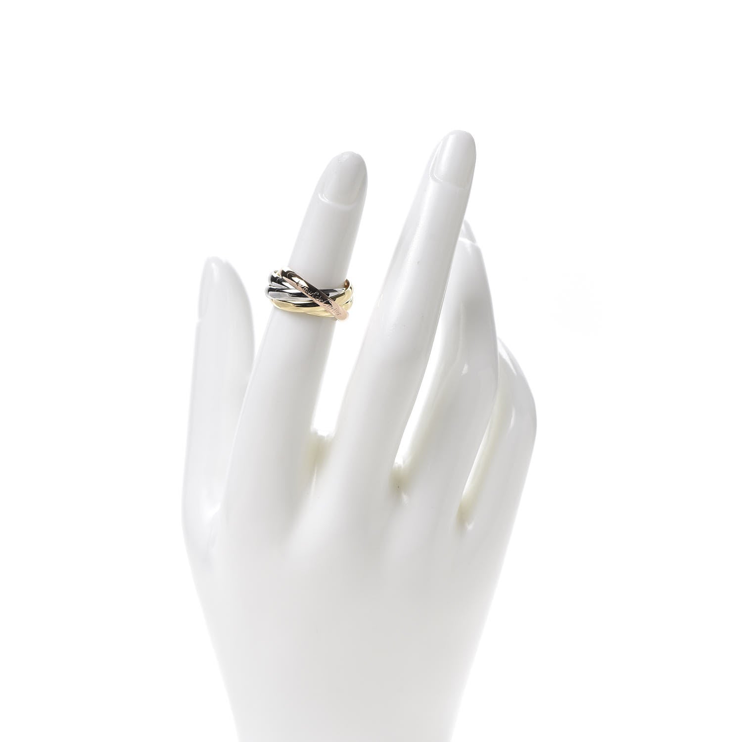 Cartier 18K Pink Yellow White Gold Five Band Les Must De Trinity Ring 48 4.5 2 of 5