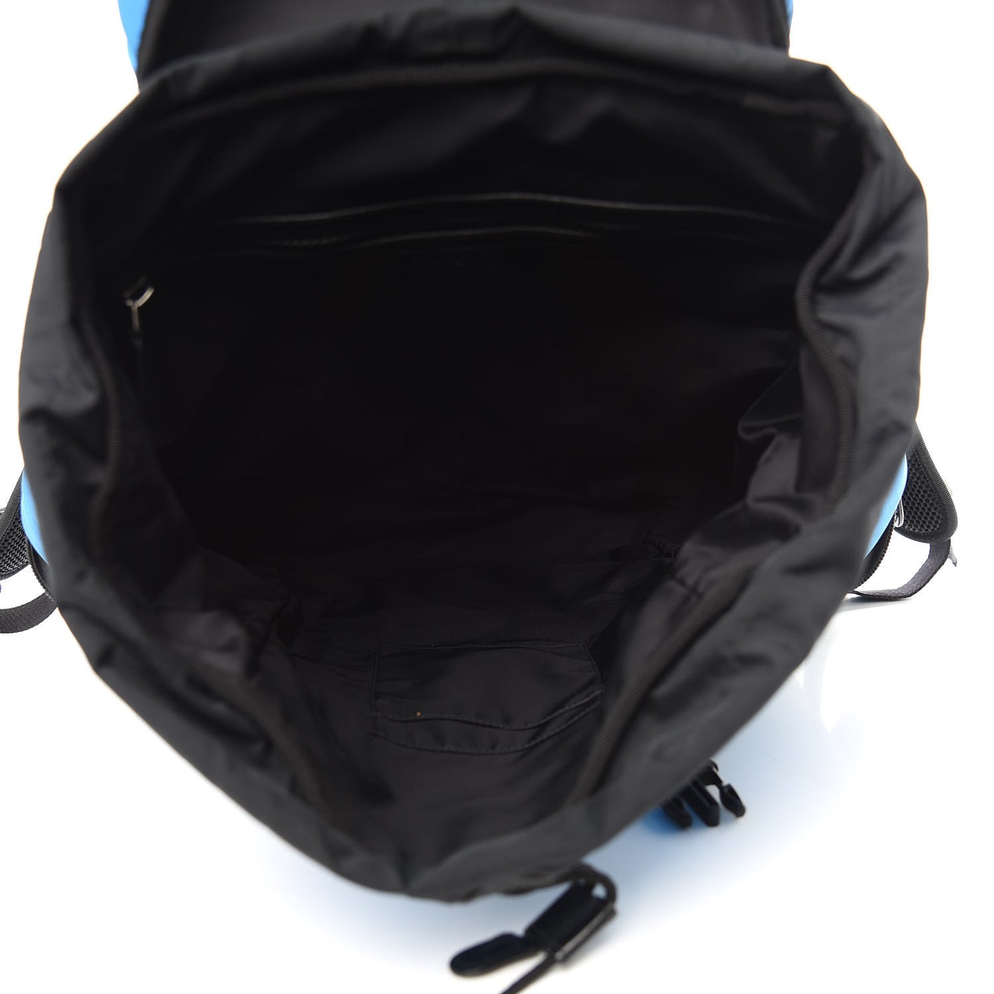 Nylon Embroidered Web Double Buckle Backpack Blue