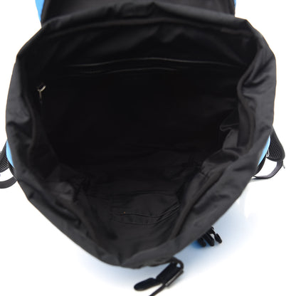Gucci Nylon Embroidered Web Double Buckle Backpack Blue 5 of 16