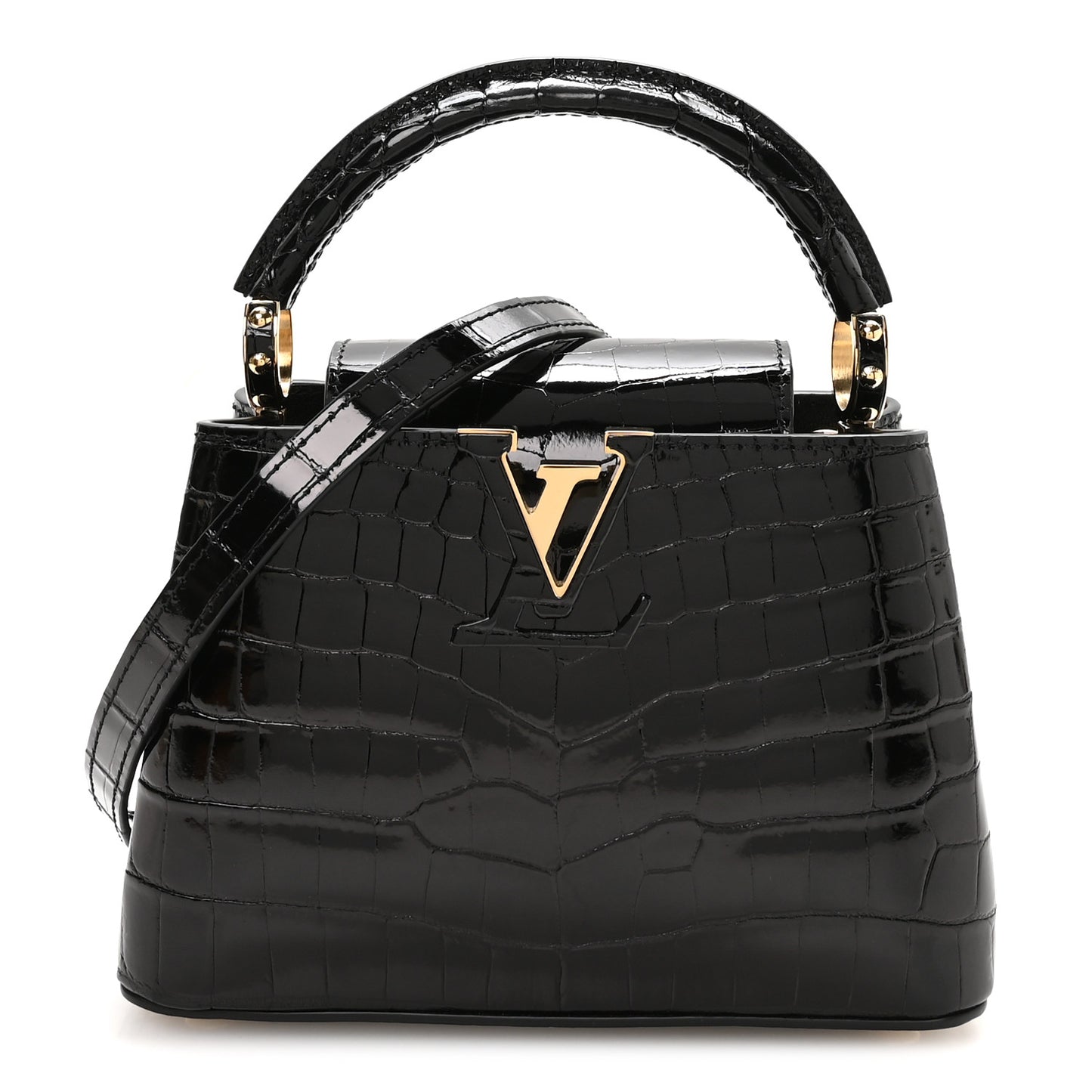 Crocodile Mini Capucines Black