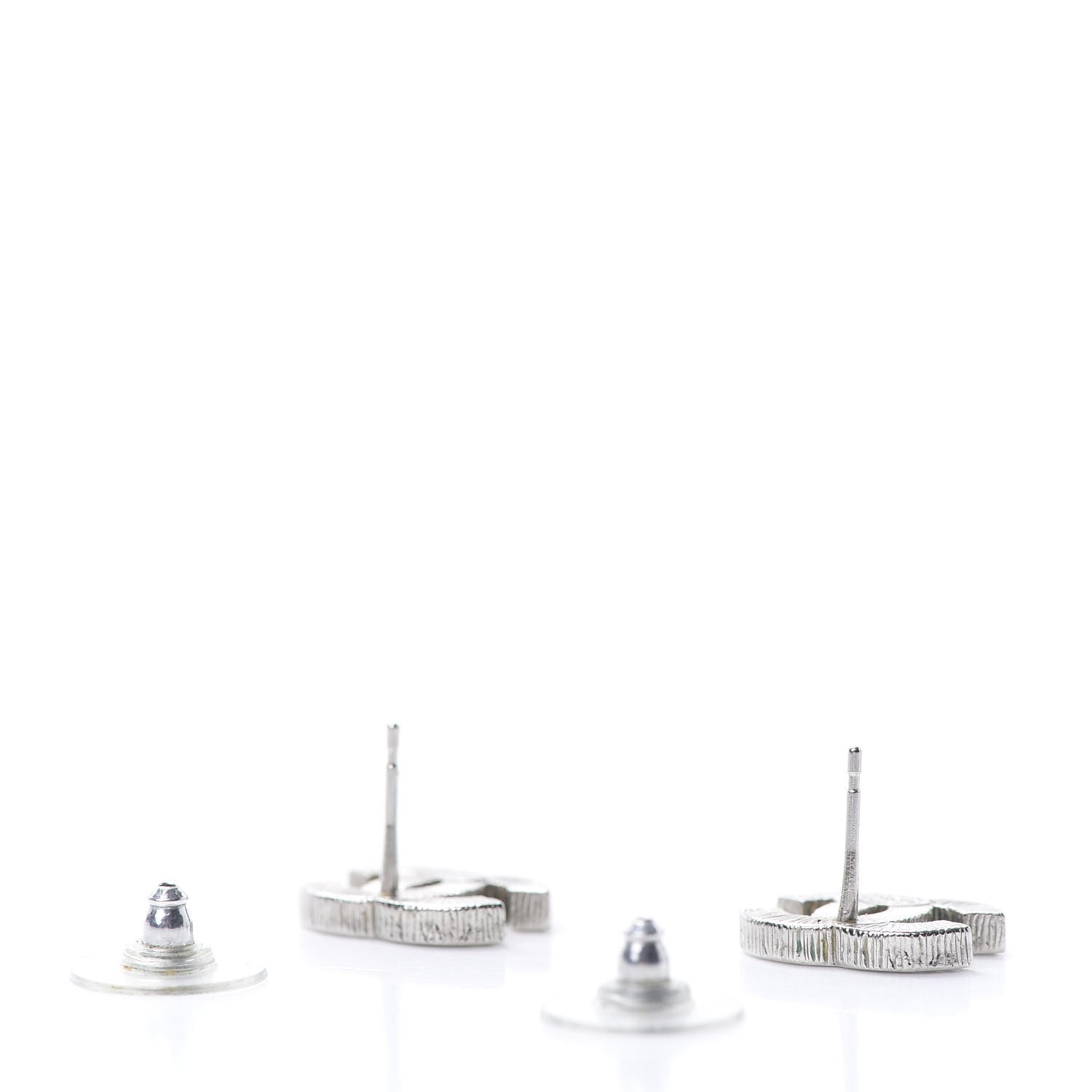 Chanel Crystal CC Earrings Silver 3 of 6