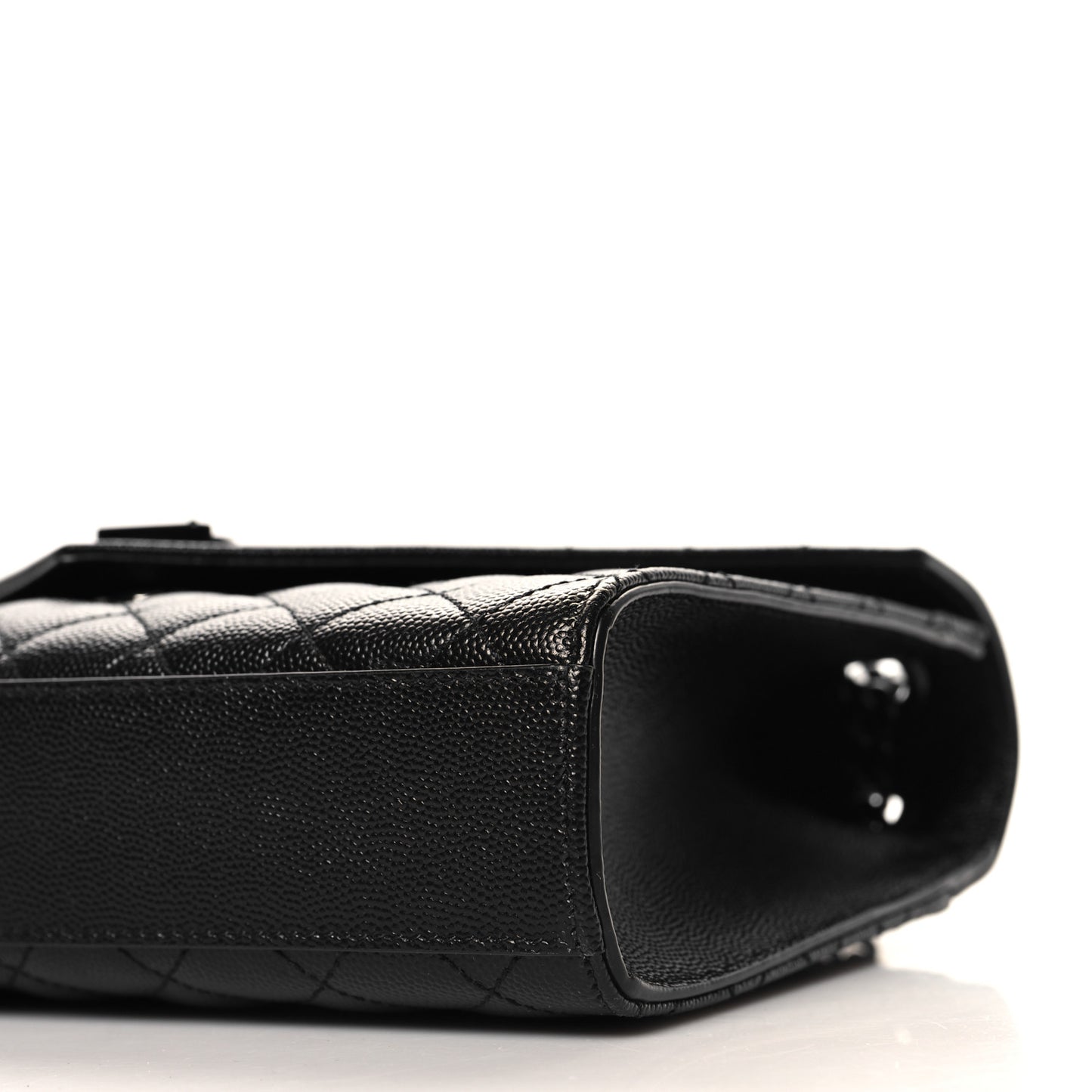 Grain De Poudre Textured Mixed Matelasse Triquilt Medium Monogram Monochrome Satchel Black