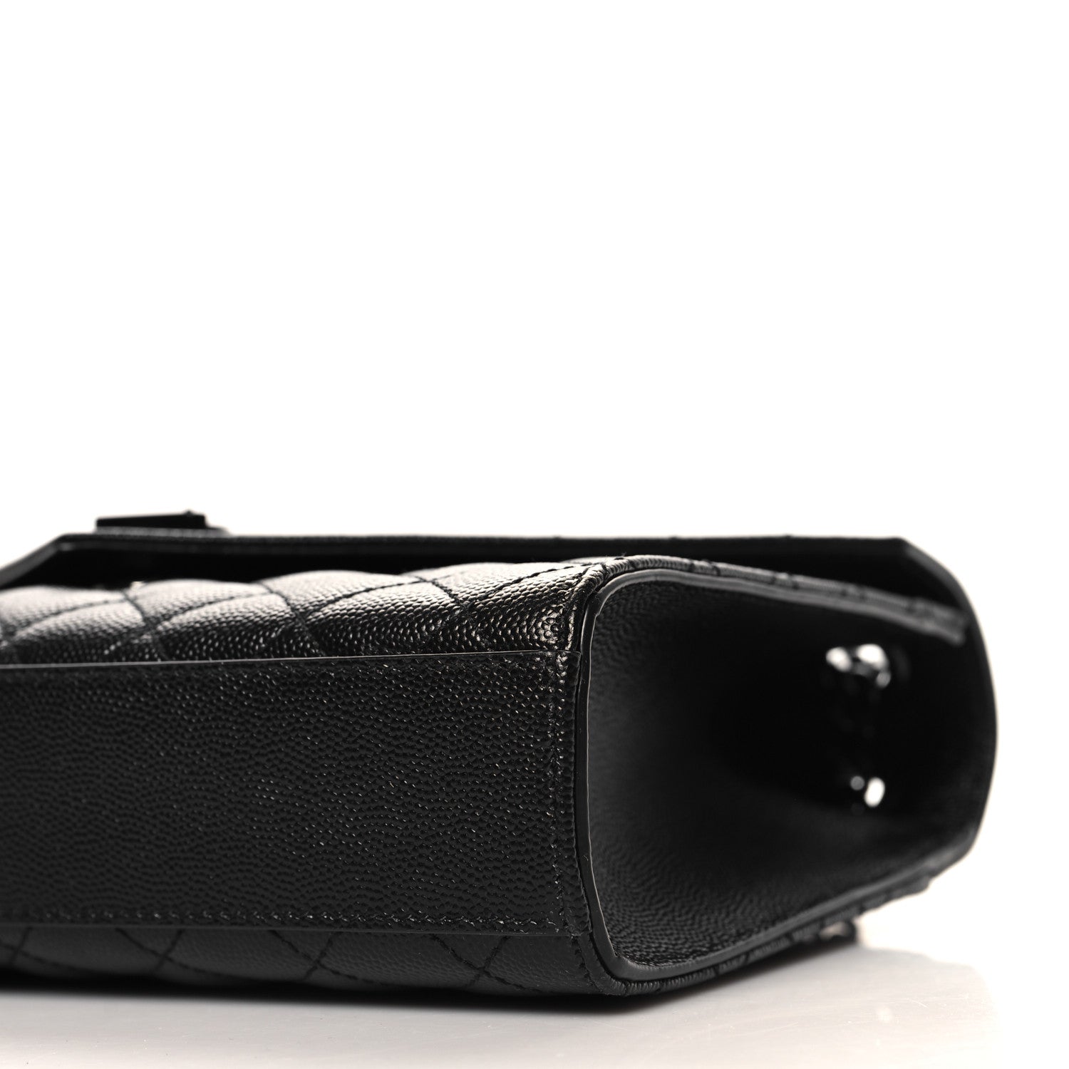 Saint Laurent Grain De Poudre Textured Mixed Matelasse Triquilt Medium Monogram Monochrome Satchel Black 9 of 9