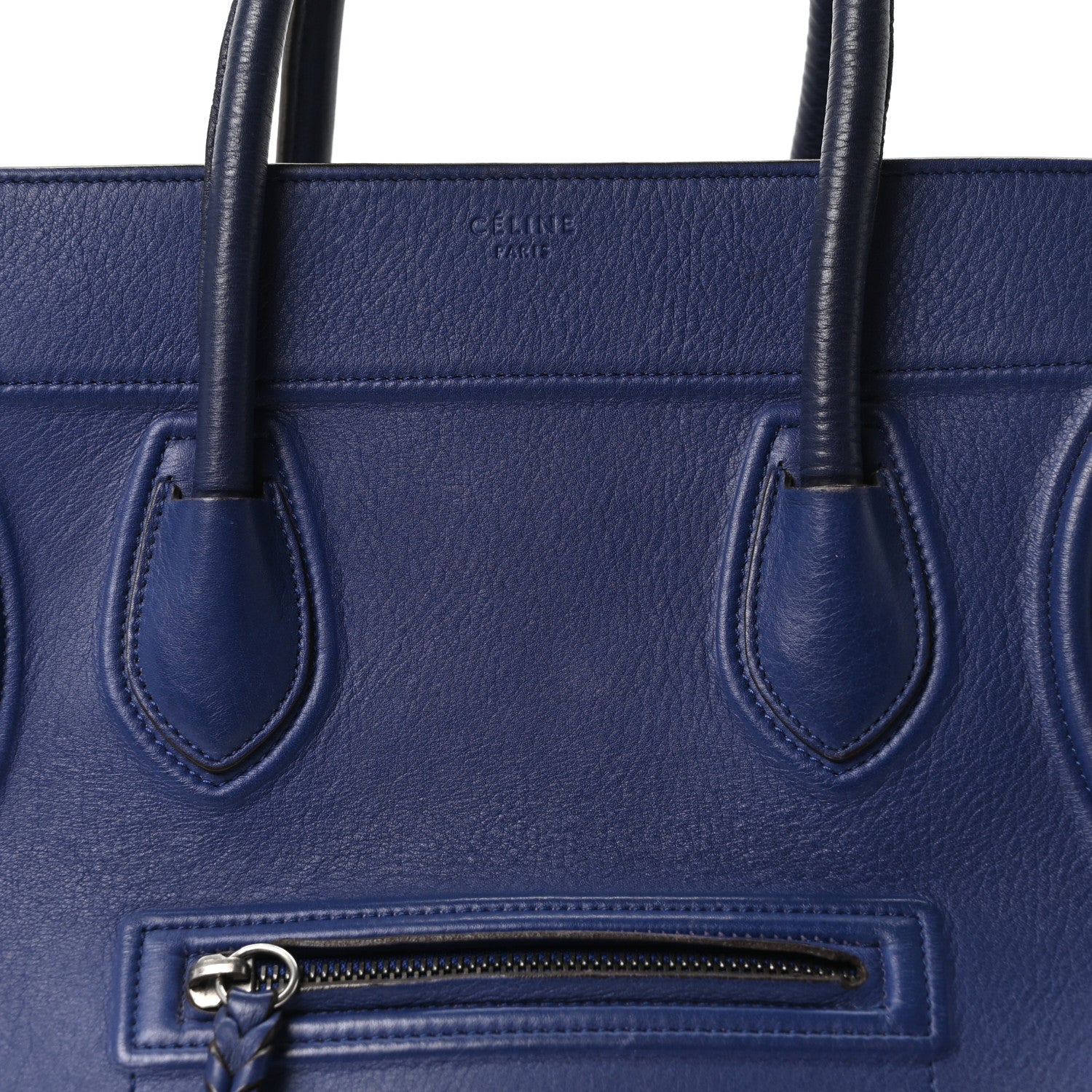 Celine Grained Calfskin Medium Phantom Luggage Indigo 7 of 9