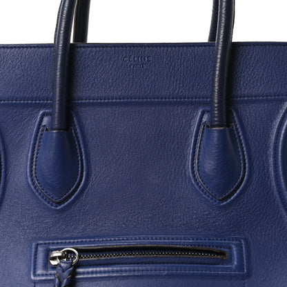 Celine Grained Calfskin Medium Phantom Luggage Indigo 7 of 9