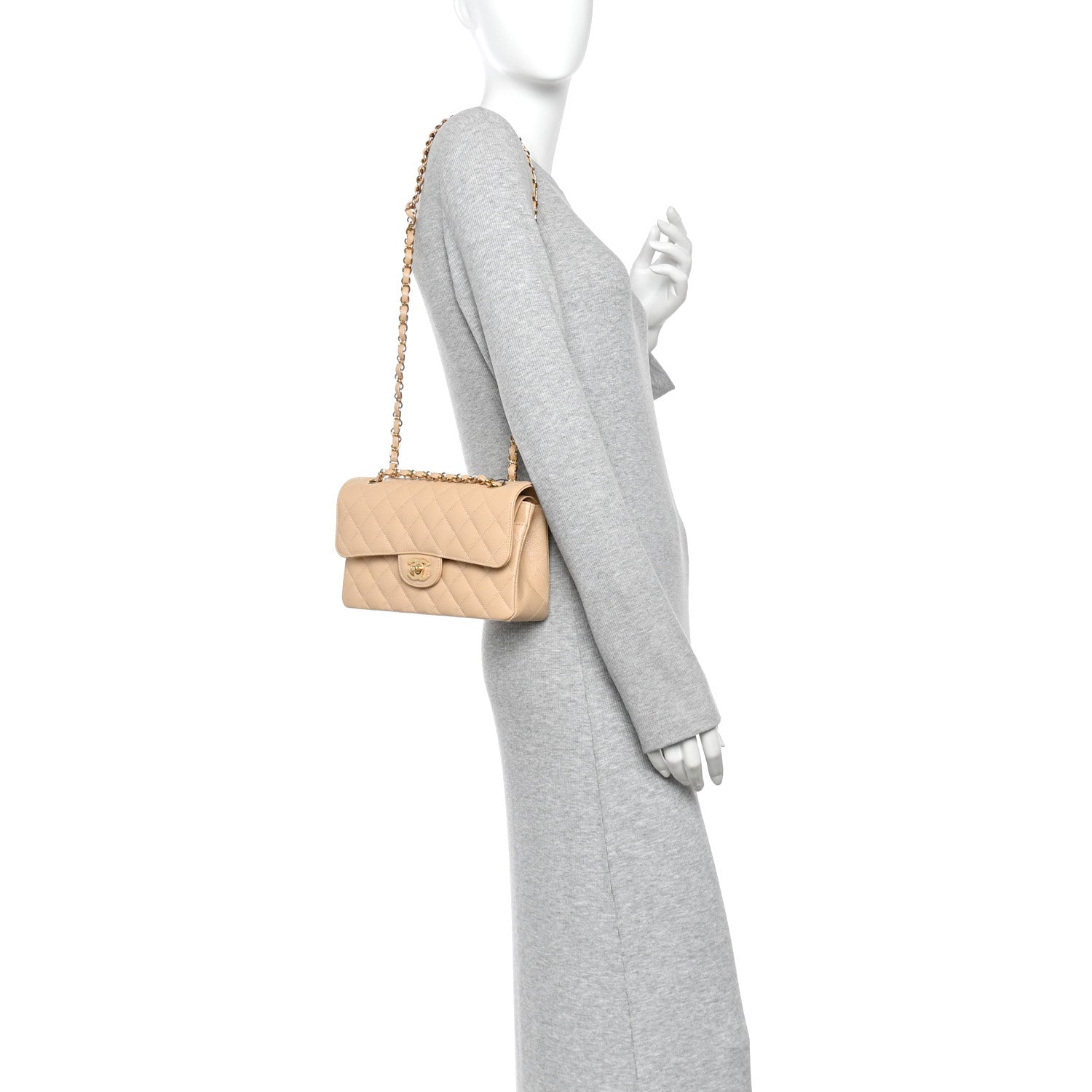 Chanel Caviar Quilted Small Double Flap Beige 2 of 11