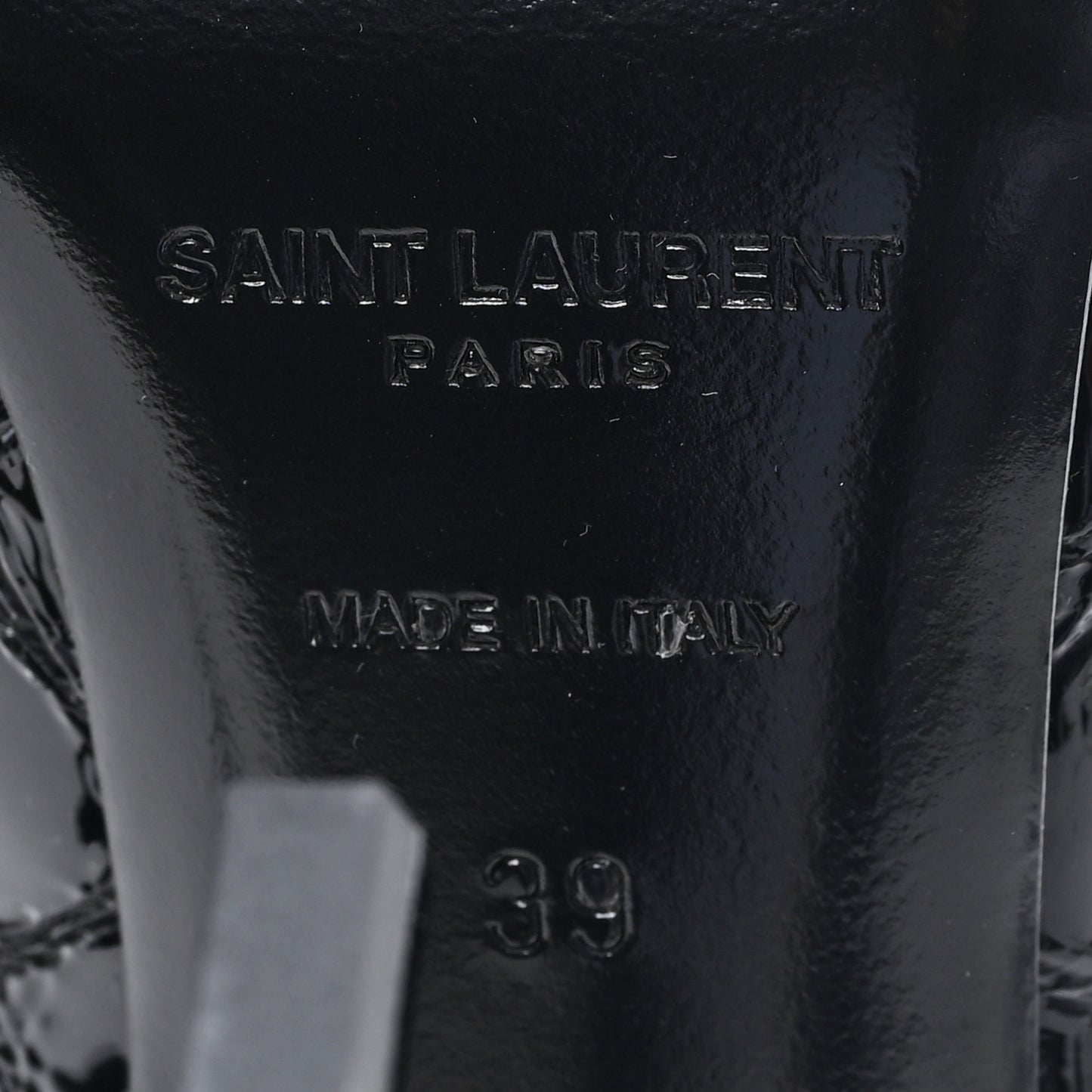 Patent Crocodile Embossed Opyum 110 Slingback 39 Black