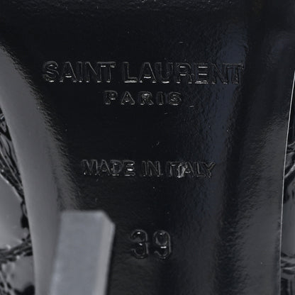 Saint Laurent Patent Crocodile Embossed Opyum 110 Slingback 39 Black 7 of 10