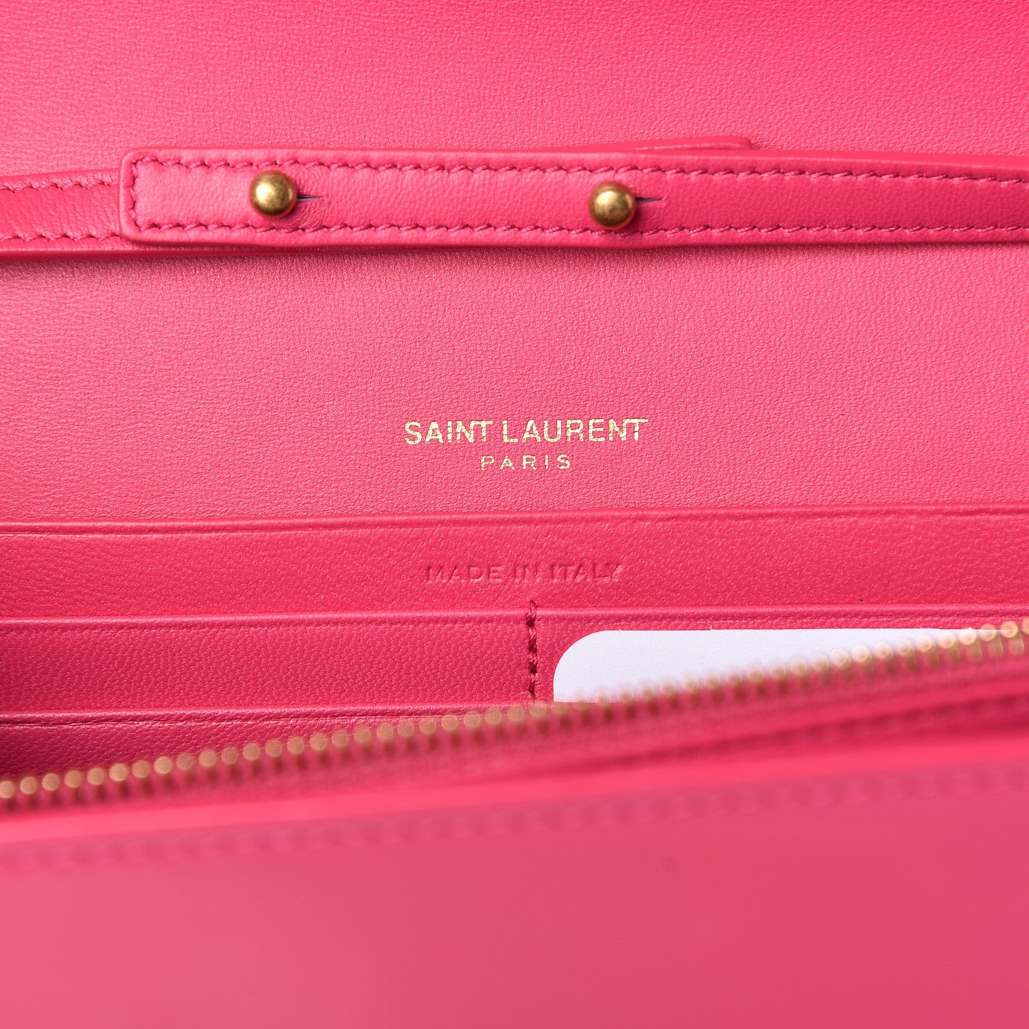 Saint Laurent Patent Calfskin Monogram Kate Chain Wallet Fresh Fuxia 6 of 9