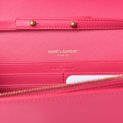 Saint Laurent Patent Calfskin Monogram Kate Chain Wallet Fresh Fuxia 6 of 9