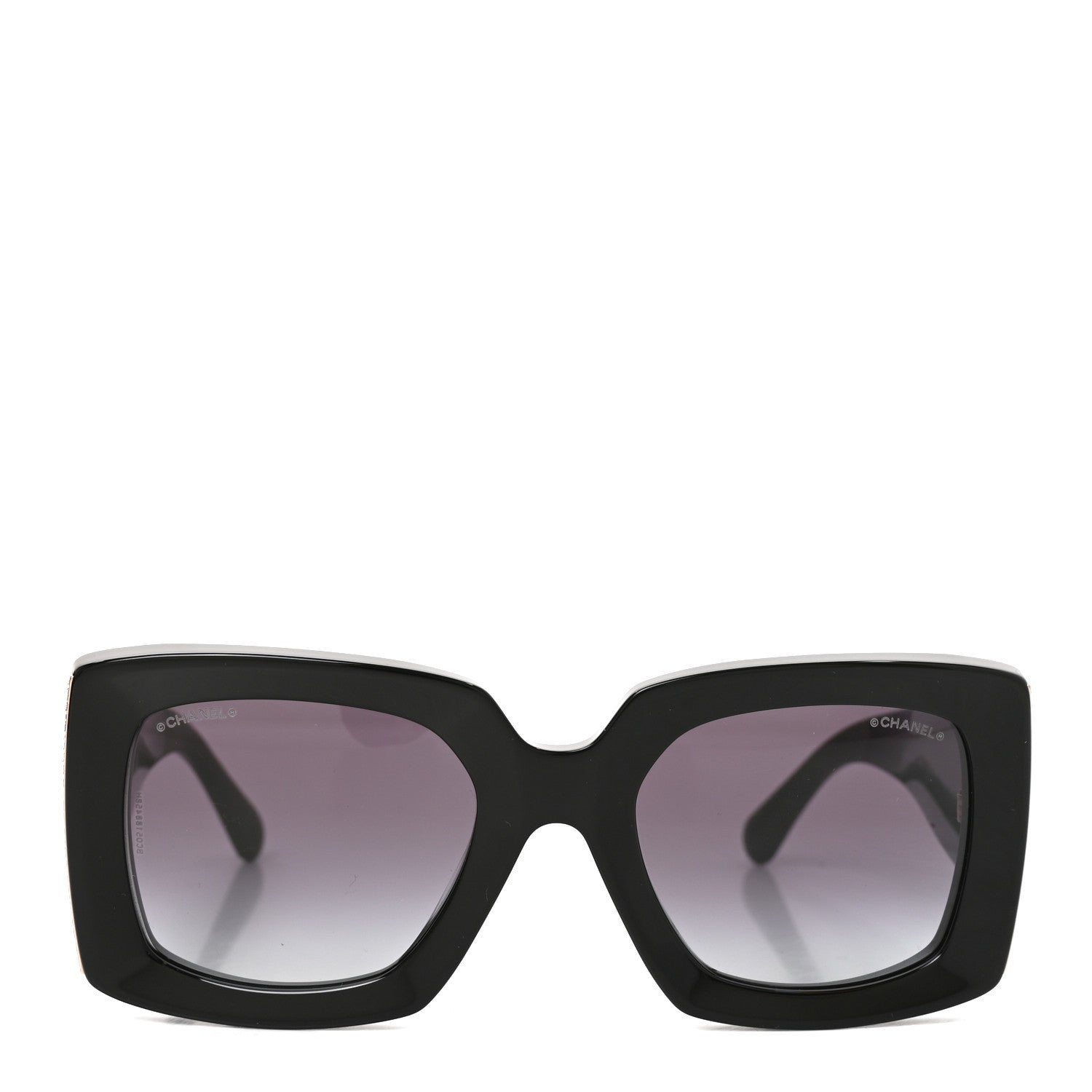 Chanel Acetate Rectangle Sunglasses 5435-A Black 2 of 7
