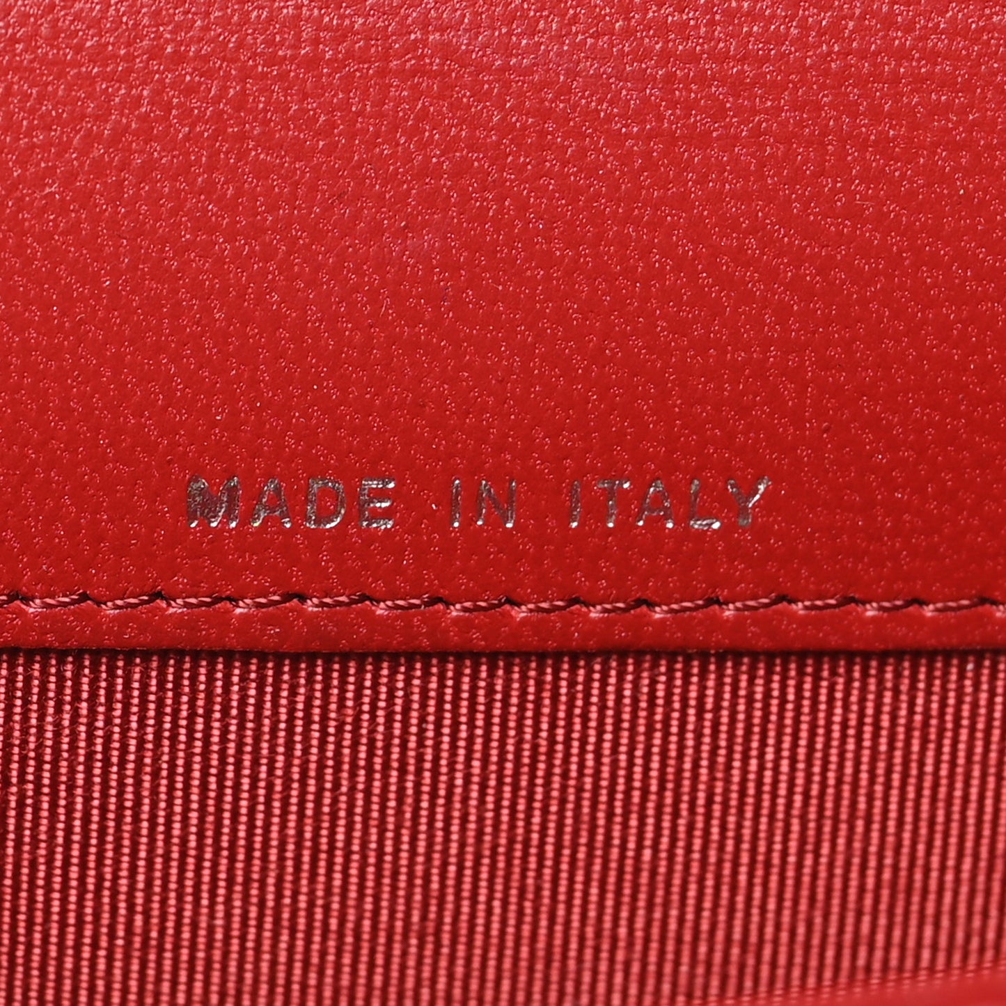 Lambskin Quilted Flap Card Holder Red