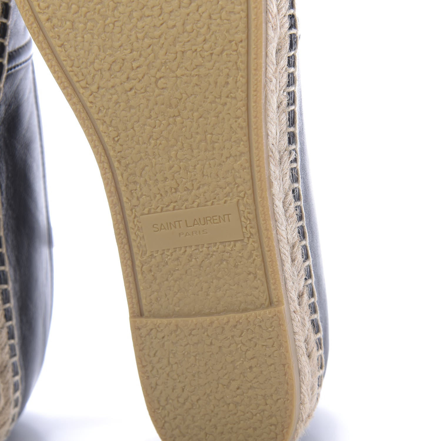 Saint Laurent Lambskin Monogram Espadrilles 36.5 Black 9 of 11