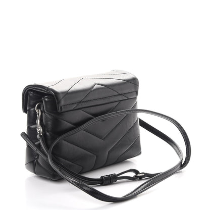 Saint Laurent Calfskin Y Quilted Monogram Toy Loulou Crossbody Bag Black 3 of 9