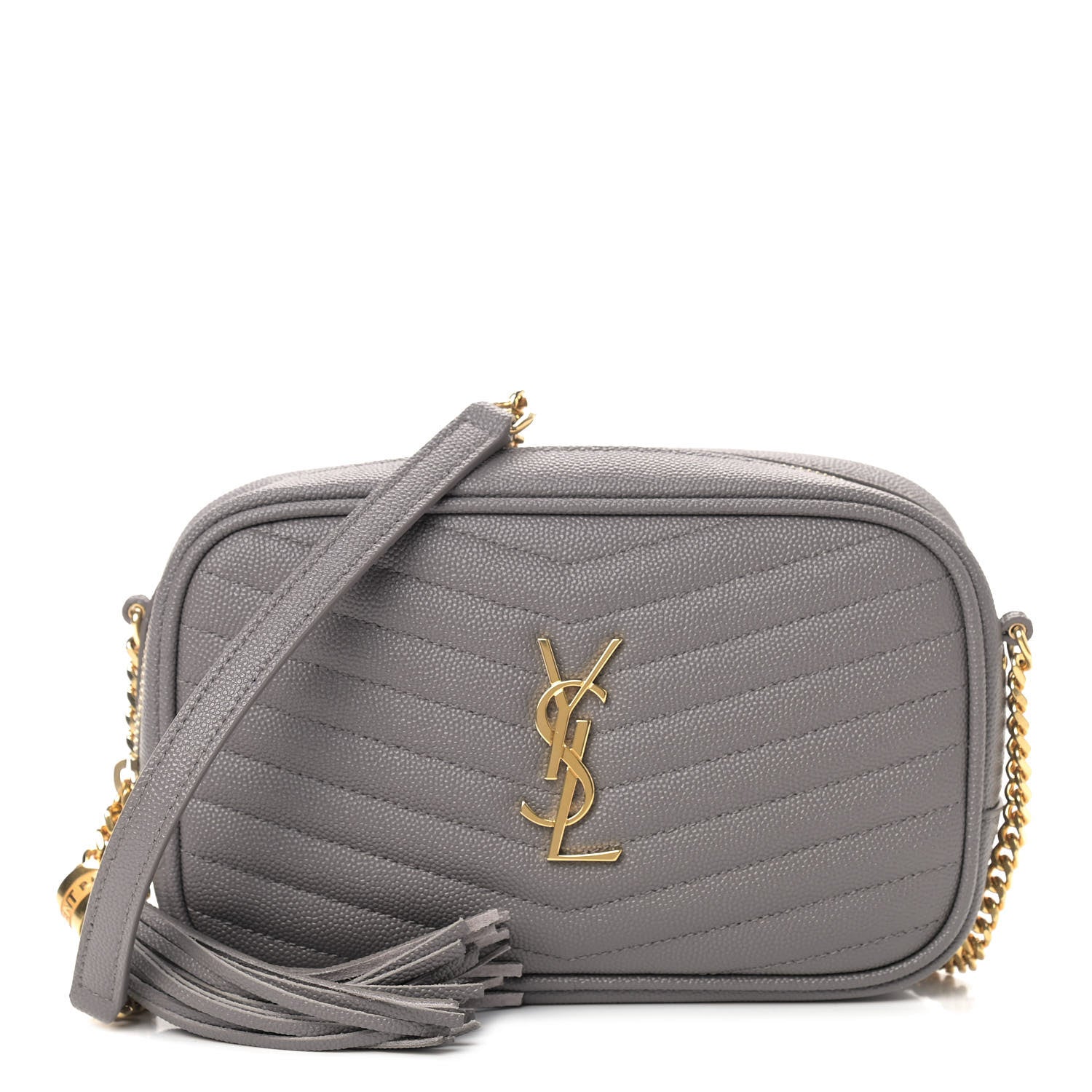 Saint Laurent Grain De Poudre Matelasse Monogram Mini Lou Camera Bag Fog 1 of 8