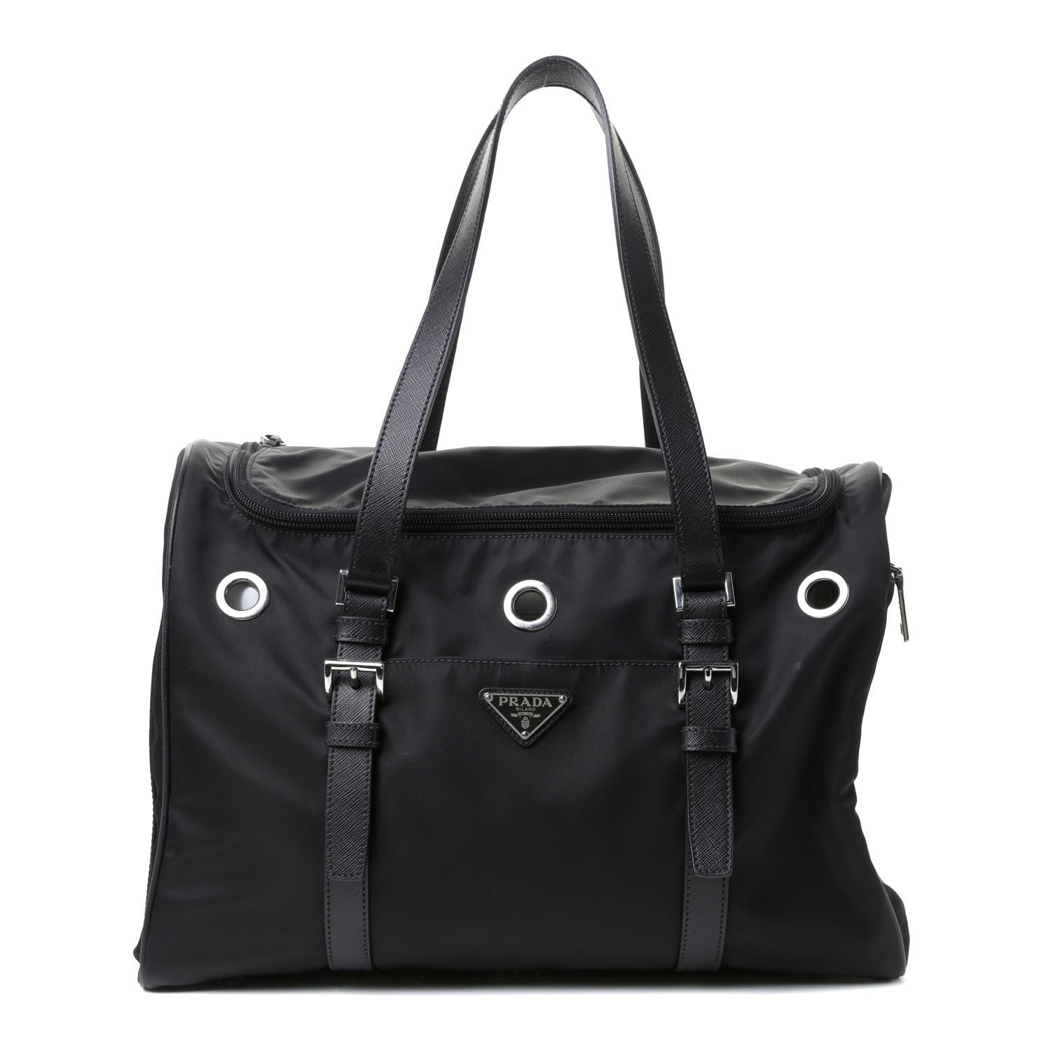 Prada Tessuto Nylon Saffiano Pet Carrier Black 1 of 9