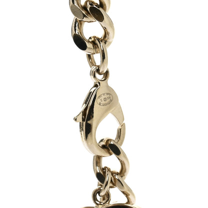 Chanel Enamel Metal Logo Choker Necklace Gold Black White 6 of 7