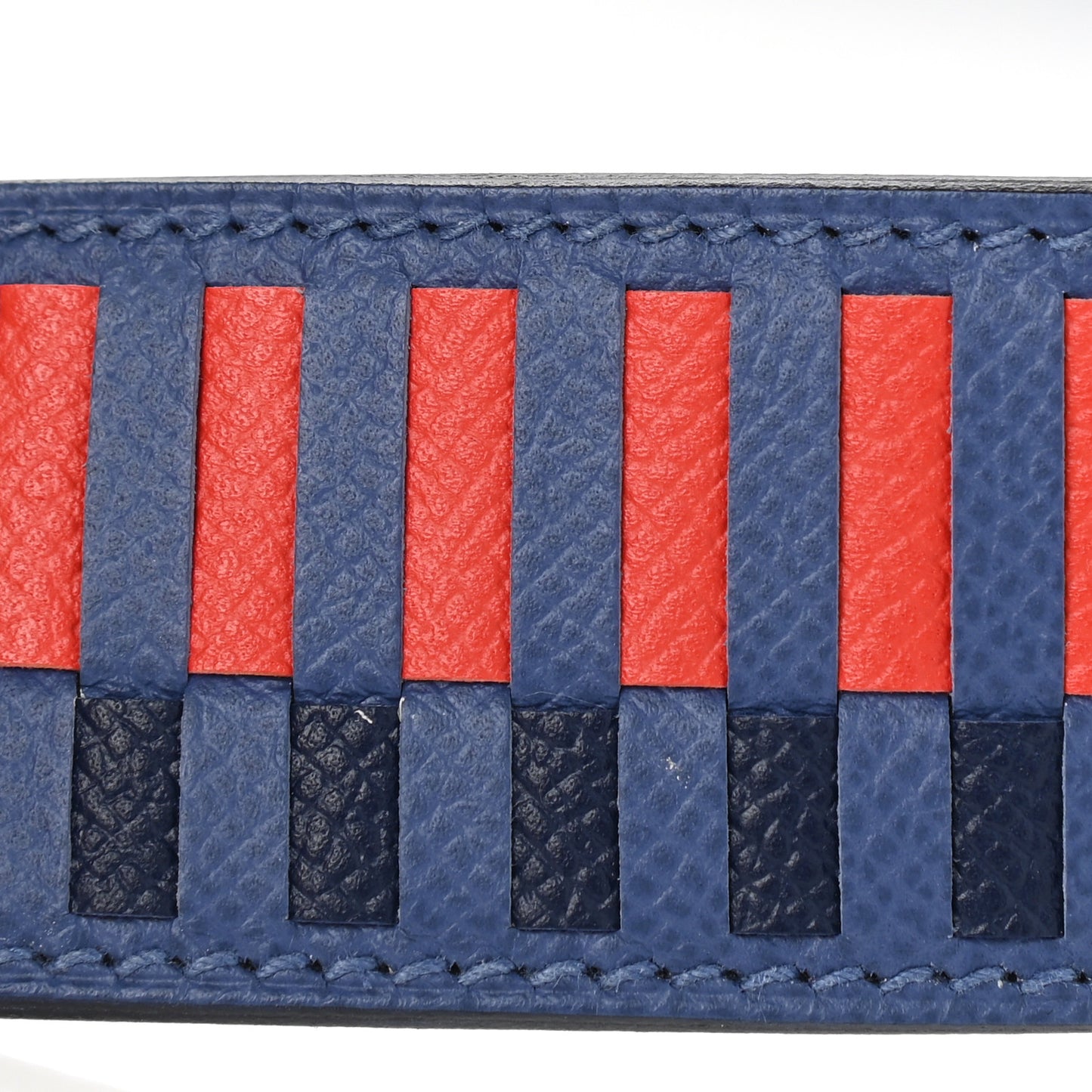 Epsom 40mm Tressage Shoulder Strap Bleu Brighton Capucine Bleu Saphir