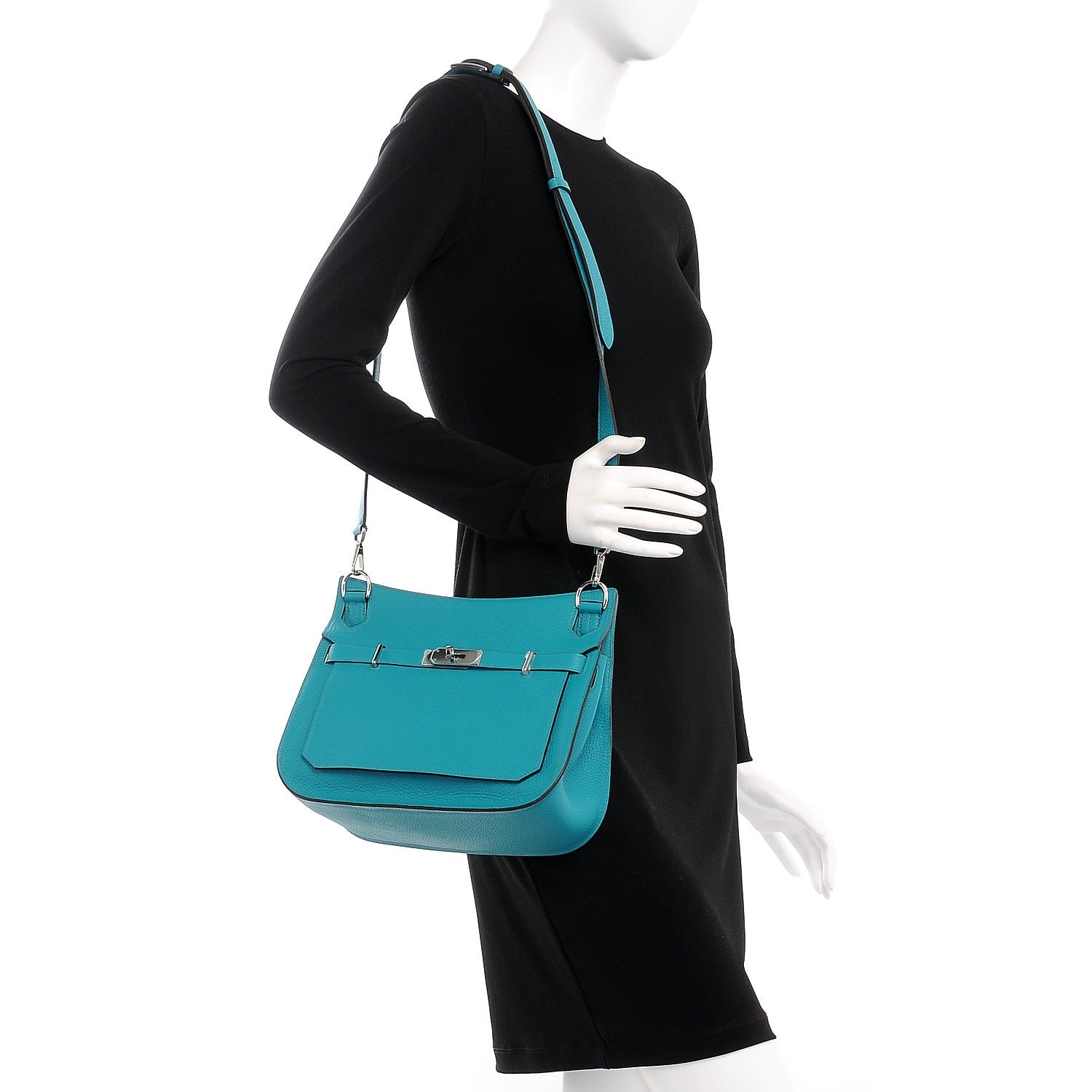 Hermes Taurillon Clemence Jypsiere 28 Bleu Paon 2 of 8