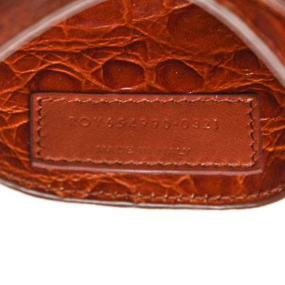 Saint Laurent Crocodile Embossed Mini Suzanne Hobo Vintage Brown 8 of 11