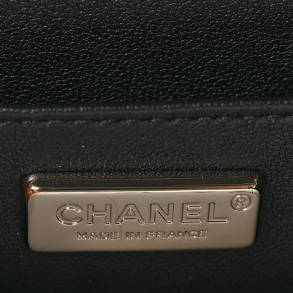 Chanel Lambskin Metal Quilted Medium Evening Bag With Chain Black 6 of 10
