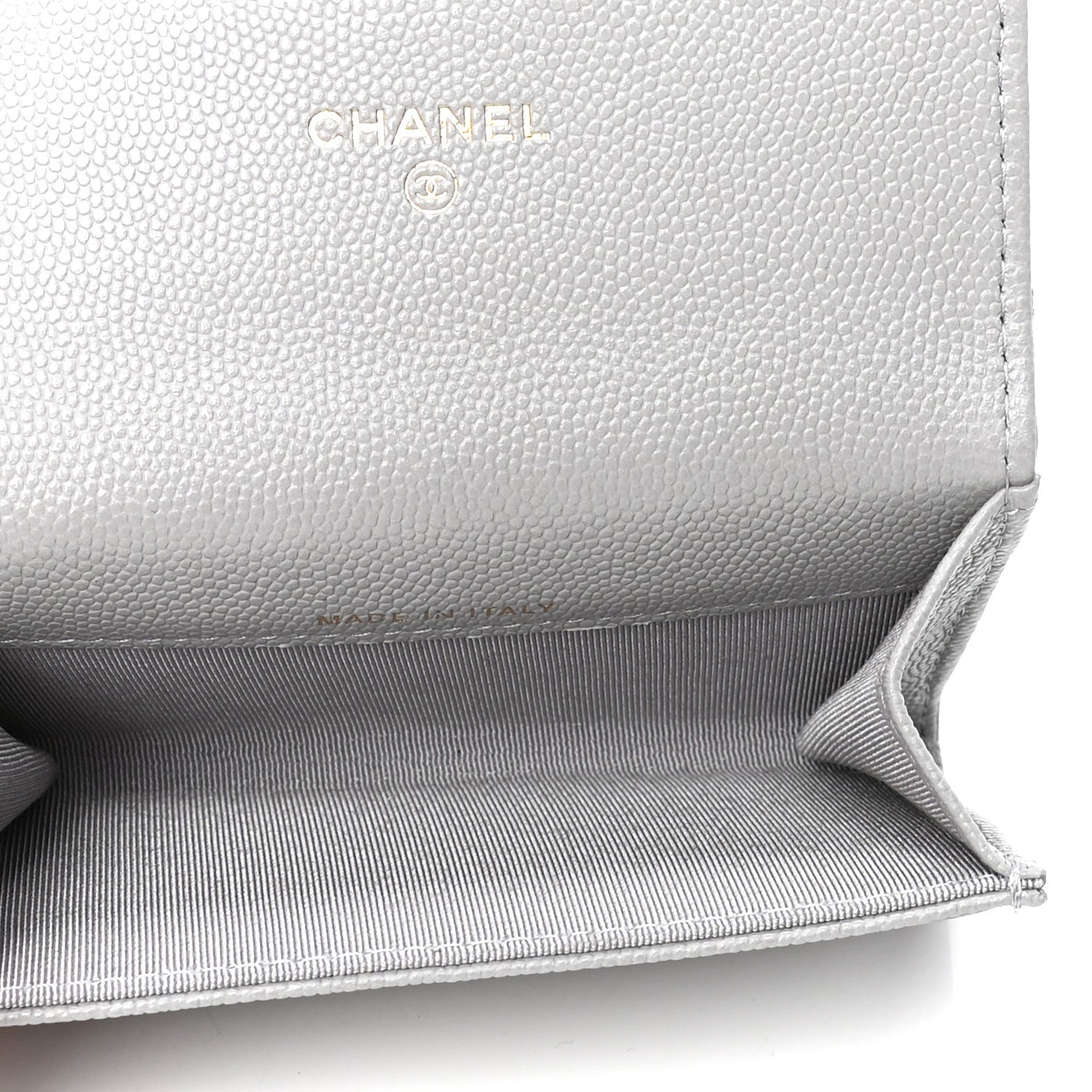 Chanel Caviar Quilted Flap Card Holder Wallet Grey 4 of 4